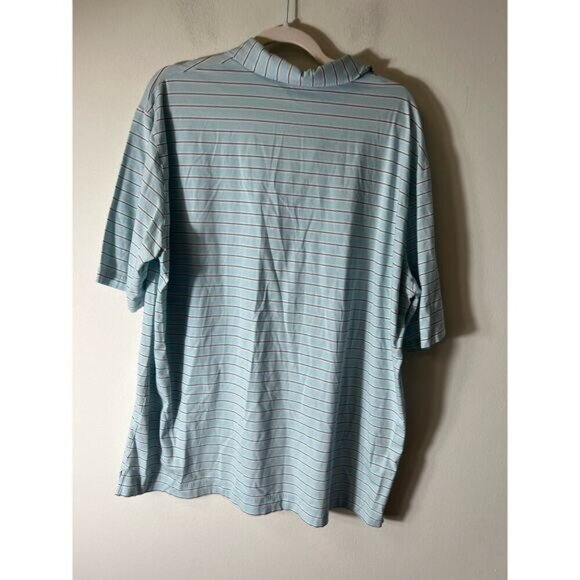 Men's Foot Joy Light Blue Short Sleeve Black Stripe Golf Shirt Sz XXL - Picture 2 of 3